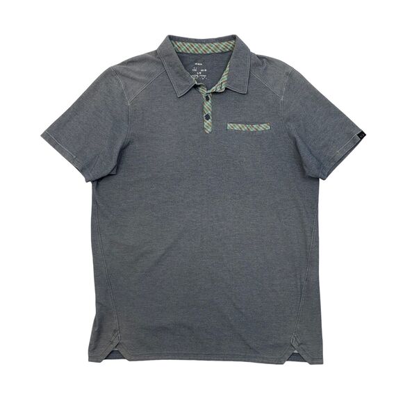 Oakley Polo Shirt Mens L Large Tailored Fit Slate Blue-Grey Chest Pocket Golf - Picture 1 of 13